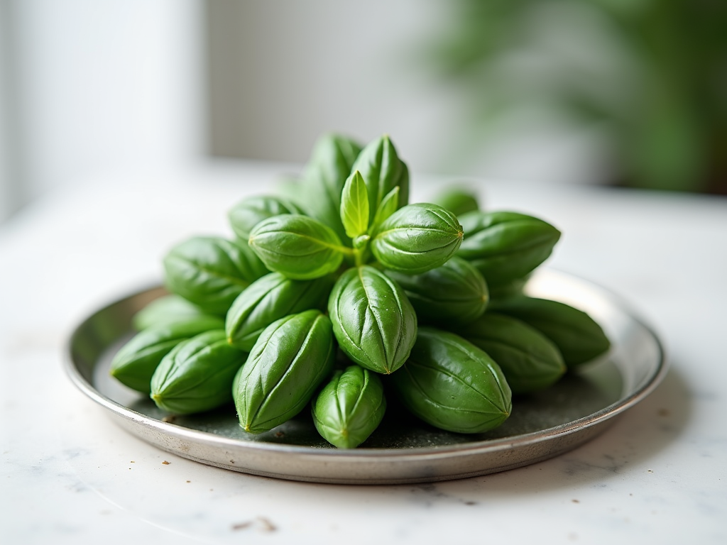 Dried basil leaves